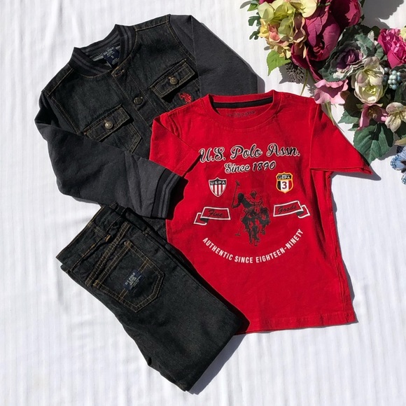 U.S. Polo Assn 3 Piece Denim Set Sz 5 - Picture 1 of 10
